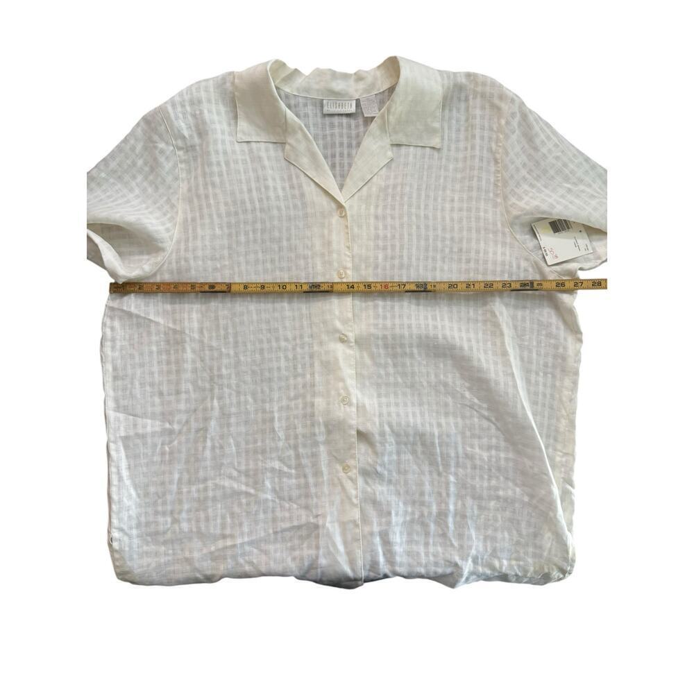 NWT Elisabeth by Liz Claiborne Cream Classic linen Button Down Shirt Size 22 - Picture 5 of 6